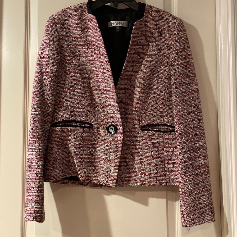 Kasper red/black/silver blazer